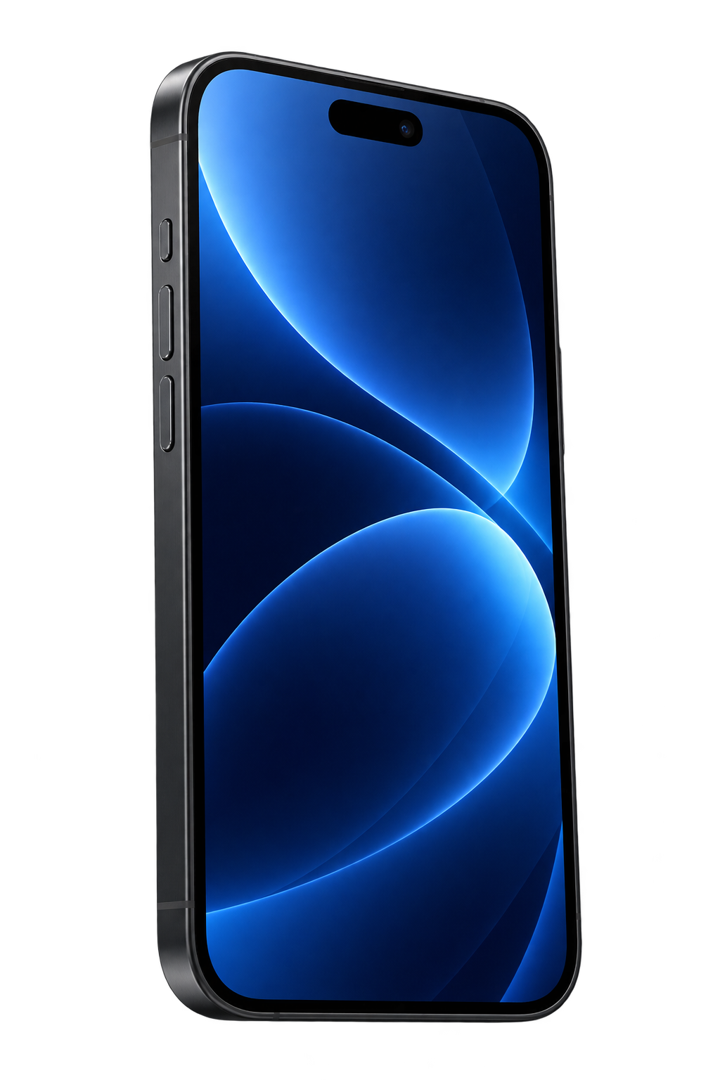 Современный iPhone с синим экраном